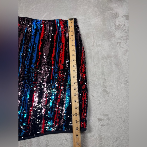 NWT Anthropologie Dazzler All Over Sequins Striped Asymmetrical Lenon Skirt S - Picture 10 of 16